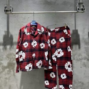 Red Plaid Flower Print Co-Ord Set