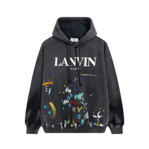 LANVIN Paris Inspired Paint-Splatter Washed Hoodie