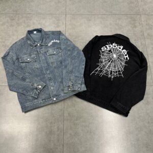 Sp5der Web Print Denim Trucker Jacket