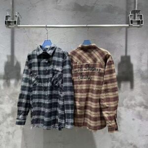 AMIRI-Inspired Distressed Plaid Shirt