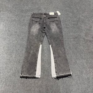 Two-Tone Washed Flare Jeans