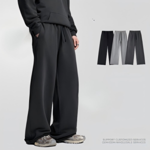 Washed, Distressed, Raw-Hem, Loose-Fit Sweatpants