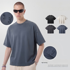 305g Cotton acid distress shirt