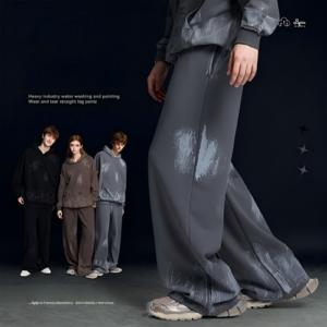 Premium Streetwear Set: Heavy-Duty Paint-Splatter & Distressed Finish